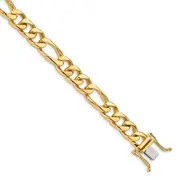 8 Inch 10K 8.8mm Hand-Polished Figaro Link Bracelet