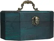 EPIGEIST Box Wood Compartment Storage Boxes Decorative Wooden Storage Case Green Wooden Desktop Organizer Shelf Storage Boxes