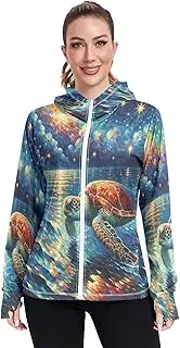 [RPLIFE] Gradient Purple Sun Protection Clothes for Women, Upf 50+ Light Zip up Hoodie Women, Long Sleeve Fishing Shirt, Gradient Purple 35, Small