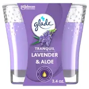 Glade Candle Jar Air Freshener Tranquil Lavender & Aloe 3.4 Oz