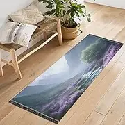QGBYMX Washable Runner Rug River Landscape Purple 2’ x 6’ Non Slip Kitchen Runner Rug for Hallways Entryway Patio Living Room Floor Carpet Runner- Soft Thin Mat for Family Pet