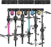 [Yarra Supply] Bike Storage Rack Wall Mount Garage Bike Hanger for 6 Bicycles and 5 Helmets, Garage Storage Bike Rack Home Space Saving Heavy Duty Bike Hooks Fits All Mountain & Road Bike