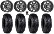 Sedona Rift 15x7 Wheels Black 30" Intersect Tires Polaris RZR Turbo S / RS1