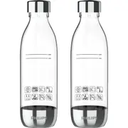 2pc Philips Carbonating 0.5L Twin Reusable Drinking Sparkling Water Bottles