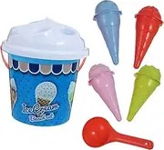 WEKAMOS 1Set Funny Ice Cream Shaped Beach Sand Dredging for Spade and Bucket for Summer Beach Fun and Creative Play