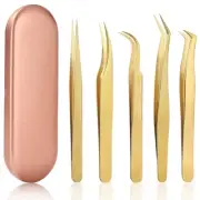 5-Piece High Precision Stainless Steel Lash Tweezers Set for Eyelash7083