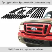 Fits 2006-2012 Ford Ranger FX4/XL/XLT Stainless Black Billet Grille Insert Combo (for: Ford)