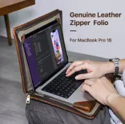Genuine Leather Laptop Bag Sleeve Cover Case Handbag For MacBook Pro 15.4" 16.2"