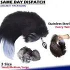 BDSM Fox Tail Anal Plug Stainless Steel Butt Plug Furry Tail Cosplay Sex Toy