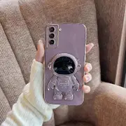 For Samsung Galaxy A20 Plating Astronaut Holder Phone Case For Samsung Galaxy A20