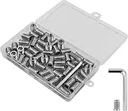 NUZAMAS 50 Pcs Screw-in Nut M8 x 20 Sockets Threaded Insert Wood Furniture Threaded Bushing Nuts with Hex Wrenche Stainless Steel Screw Set