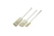 3pc Cuisena Rubber Spatula Cooking/Baking Scraper Utensil Set w/ Long Handle WHT