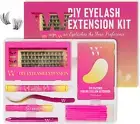 Lash Extension Kit DIY Cluster Lashes Kit with 72 Pcs D Curl Cluster Lashes Wisp