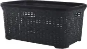Laundry Basket Wicker Style Storage Hamper Basket with Cutout Handles 50 Liter G