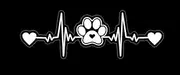MAKTEM Paw Print Heartbeat Vinyl Car Decal, Heartbeat Pulse Sticker for Pet Lover, Dog on board, Paws on Board for Window, Bumper, Side, Trunk (White)