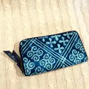 Vera Bradley RFID Georgia Wallet Cuban Tiles Blue Zip Around NWT MSRP $48