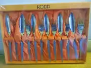 Rodd Cake Server 12 Piece Set In Box 6 Forks 6 Knifes Patterned Piece