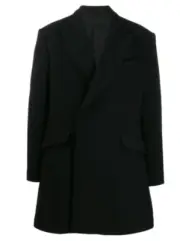 Raf Simons double breast fitted wool blend jacket coat heroes & loser Black