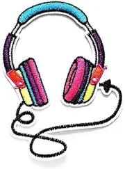 [NiPitShop Musical instrument Patch] Nipitshop Patches Colorful Speaker Headsets Patch Bluetooth Headphones Cartoon Children Kid Patch Clothes Bag T-Shirt Jeans Biker Badge Applique Iron on Sew On Patch