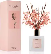 Reed Diffuser Set with Preserved Baby'S Breath & Cotton Stick Sandalwood Rose |