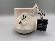 COBWEBS & CAULDRONS GHOST W/ LITTLE GHOST PINK & WHITE COFFEE MUG HALLOWEEN NEW