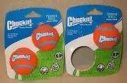 CHUCKIT! - SET OF 3 Small 2" Orange TENNIS BALLS - Dog Fetch Toys -Free shipping