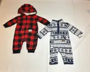 Carter's Boys 3 Months Handsome Guy One Piece Fleece Romper Outfit NWT