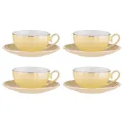 NEW Ashdene Parisienne Pearl Cup & Saucer Set Buttermilk 4pc