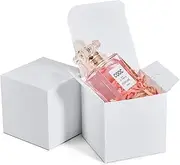 MESHA Gift Boxes 3 x 3 x 3 Inches White Paper White Boxes with Lids for Gifts Crafting Cupcake Packaging Boxes (50)