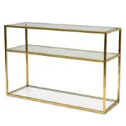 Noel 1.2m Glass Console Table - Gold Base