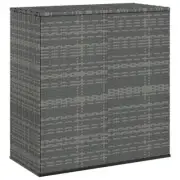 Garden Cushion Box Grey PE Rattan Indoor Outdoor Storage Organizer Chest Trunk