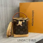 二手精品 LV 路易威登 M81266 NANO NOé 老花迷你水桶包 手提包 可拆式 單手柄 斜背包