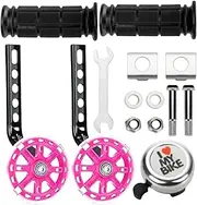 Cycling Auxiliary Wheel,Riding Flash Silent Training Wheels with Bell - Support Wheels, Riding Stabilizer for 12 14 16 18 20 Inch Single Speed Biking