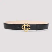 [Casablanca] Casablanca-Black Cc Logo Leather Belt-Uomo 95 CM