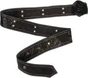 [LIFKOME] Ladies Rose Flower Wide Belt Adjustable Waistband with Snap Button Vintage Retro Design for Dresses Jeans Versatile Fashion Accessory for Women