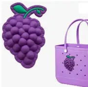 Grapes Beach Bag Accessories PVC Rubber Totes Inserts Charms Jumbo Fruits Grape
