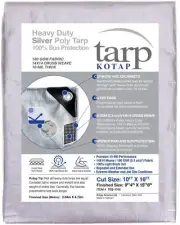 Kotap 10 x 16 Ft. Heavy-Duty Protection/Coverage Tarp, Superior Weave for Gre...