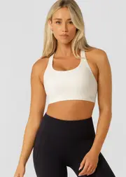 [Lorna Jane] Amy Maximum Support Sports Bra in Neutrals, Size - Large L Cream