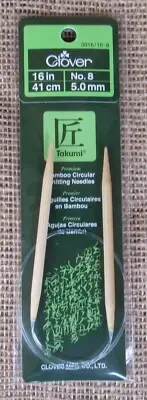 Clover Takumi Bamboo Circular Knitting Needle 16" #8/5mm