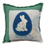 NEW Handmade Bunny & Egg Pillow Vintage Quilt Chenille Bedspread Easter Fun!!