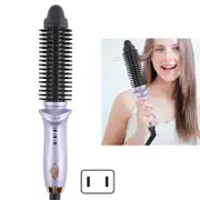 Automatic Rotating Curling Iron Plug Powered Portable Hair Curler for Home Travel Purple US plug