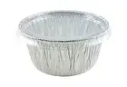 Handi-Foil 4 oz. Alumiunum Foil Cup w/Clear Lid - Utility/Cupcake/Ramekin 500/PK