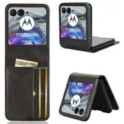 For Motorola Razr 50 5G Wallet Case Shockproof Leather Phone Cover Black