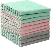 Super Absorbent Dishcloths 10 Pack Coral Velvet, 25 x 25 CM Lint-Free Microfiber