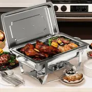 TAUS 9.5Q 4 Pack Stainless Steel Chafer Chafing Dish Sets Catering Food Warmer