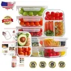 Elegant Pink Glass Meal Prep Containers Set - 9 Sizes, Microwave & Oven Safe