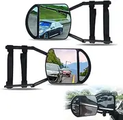 Sodcay 2 PCS Adjustable Angle Retrofit Mirror, Universal Tow Mirrors, Towing Mirror Extensions, Dual View Extender Mirror, for Car Trucks Trailer (Black)