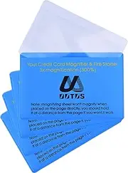 Outus 4 Pack Plastic Reading Magnifier Lens Credit Card Size Magnifier Wallet Pocket Lens Firestarter (300 % Magnifier Lens)