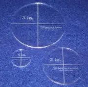 3 Piece Circle Set 1, 2, 3 Inches 1/8 Inch Clear Acrylic - Quilting Templates