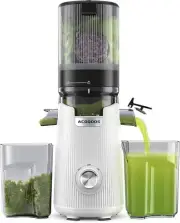 ACOQOOS Cold Press Juicer, Wide 5.3" Chute, 1.8L Capacity, Easy-Clean, WHITE